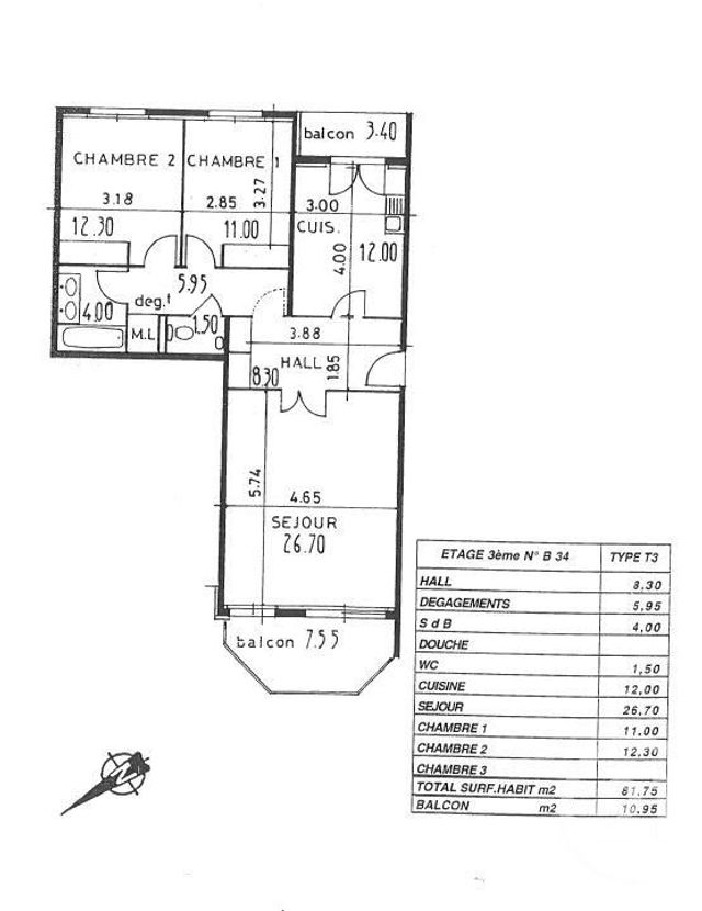 Appartement F3 à vendre - 3 pièces - 78,62 m2 - Annemasse - 74 - RHONE-ALPES