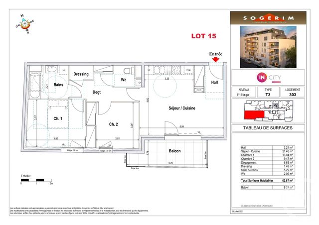 Appartement F3 à vendre - 3 pièces - 62,67 m2 - Annemasse - 74 - RHONE-ALPES